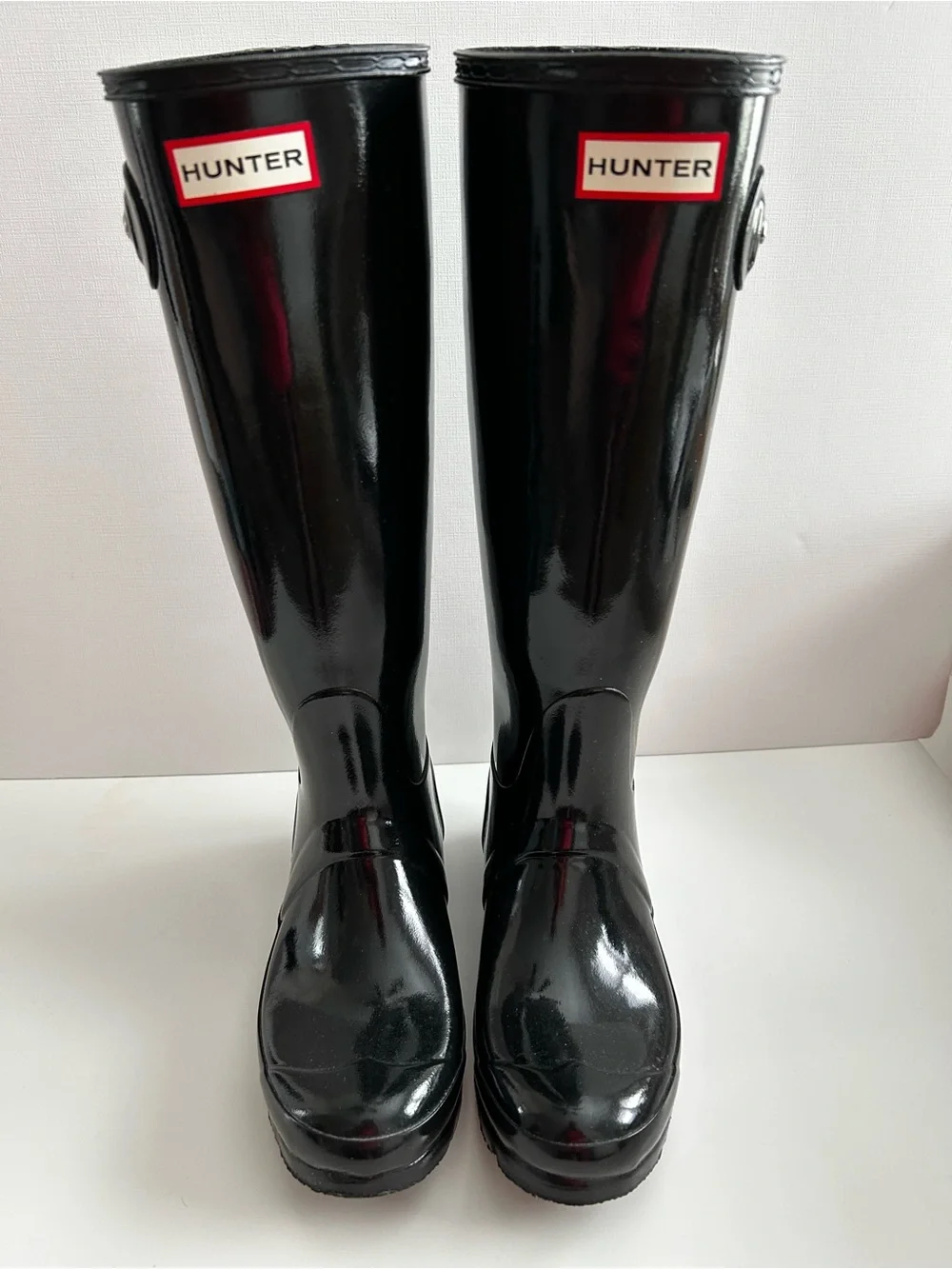 Size 7 Hunter Gloss Black Tall Women's Rain Boots